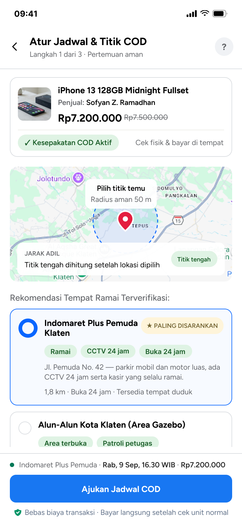 Meeting point and schedule form
