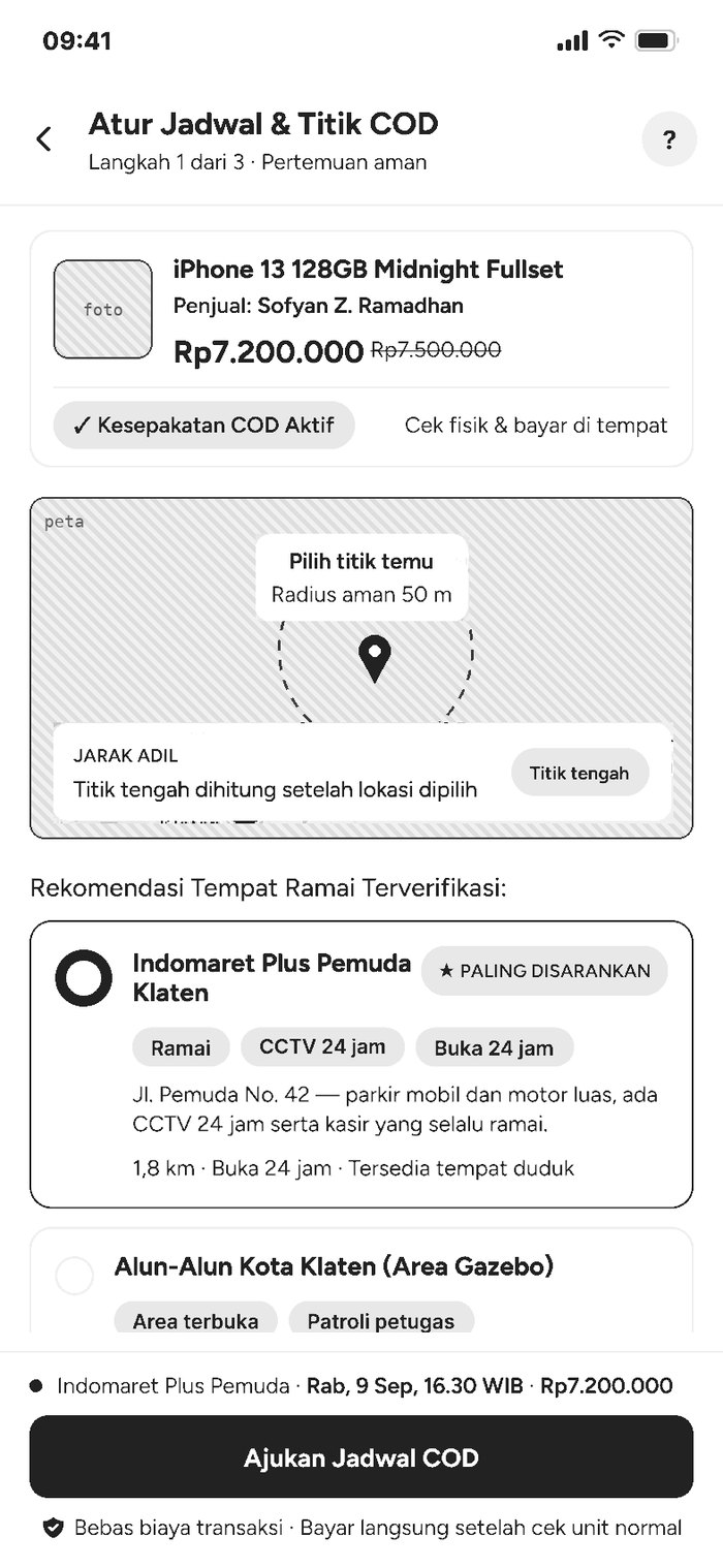 Lo-fi wireframe: Meeting point