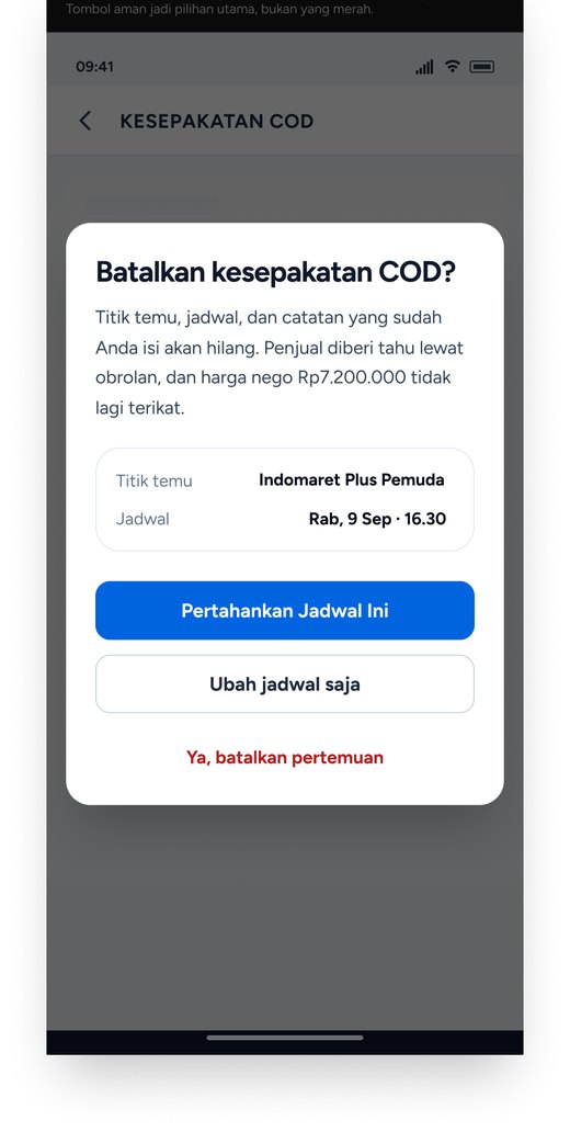 Cancel confirmation with keep, reschedule and cancel options